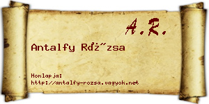 Antalfy Rózsa névjegykártya